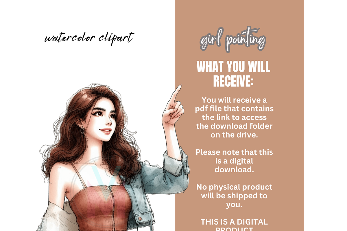 Trendy Girls Pointing Clipart Social, a Person Illustration by VM PARTYS  BY TAIRUMA (Photo 10 of 10)