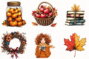 Hand Drawn Vintage Autumn Clipart, an Illustration by OK Design (Thumbnail 3 of 5)