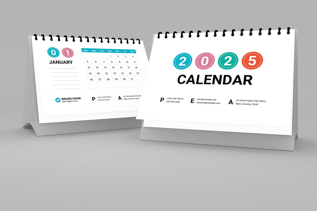 Desk Calendar Design, a Stationery Template by MightyDesign (Photo 2 of 7)