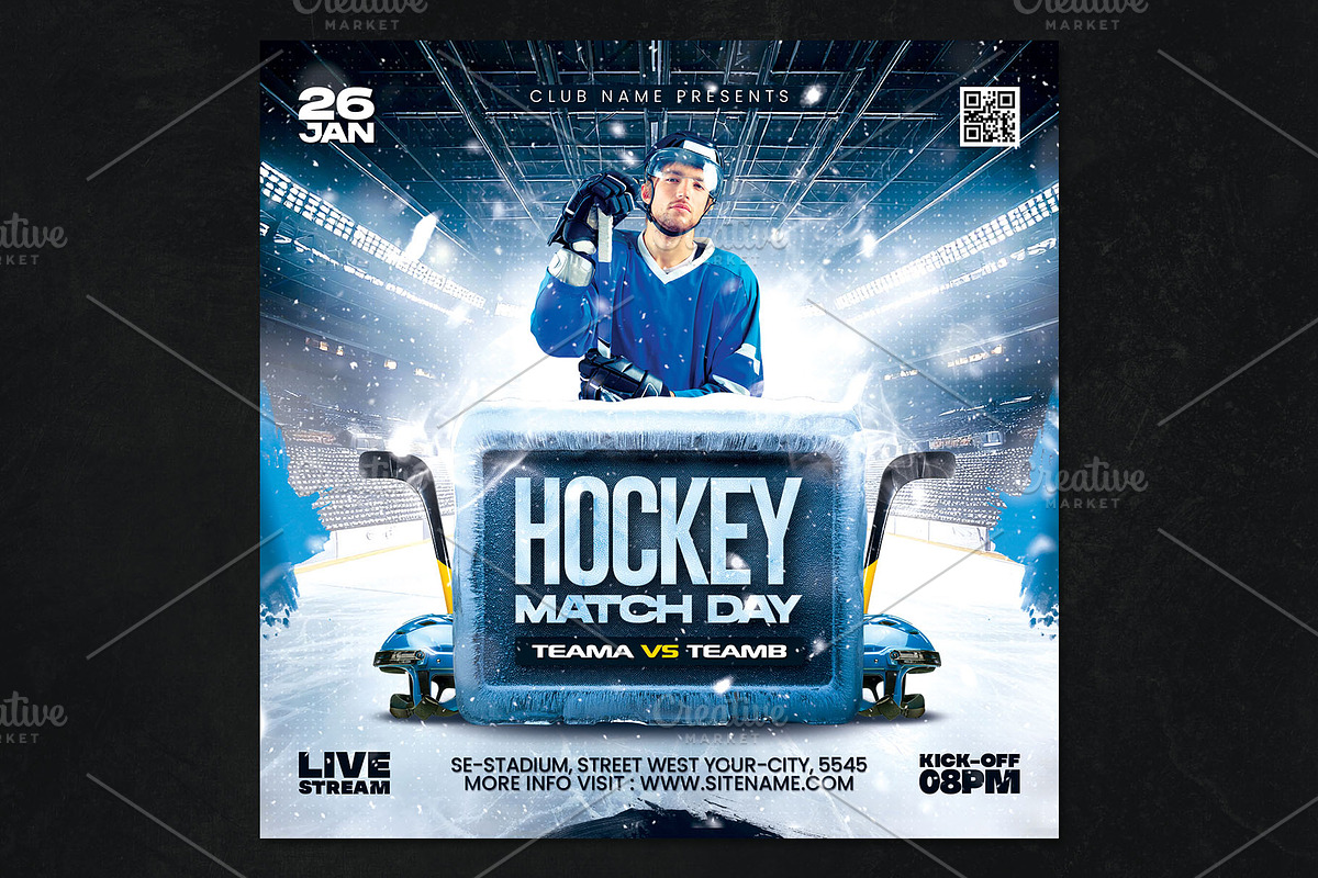 3 Hockey Flyer Template, a Flyer Template by Tarommir (Photo 6 of 7)