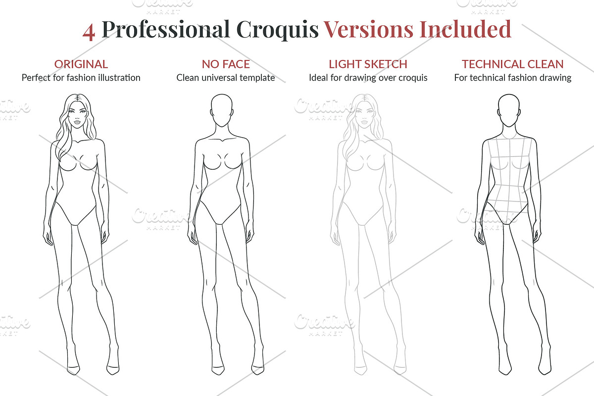 Female Fashion Croquis Bundle, a Person Illustration by Shorena Fashion Draws (Photo 6 of 13)