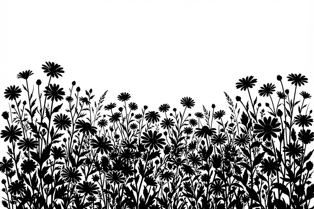 60 Daisy Flower Field Silhouette, a Seasonal Illustration by Amazin_art (Photo 14 of 35)