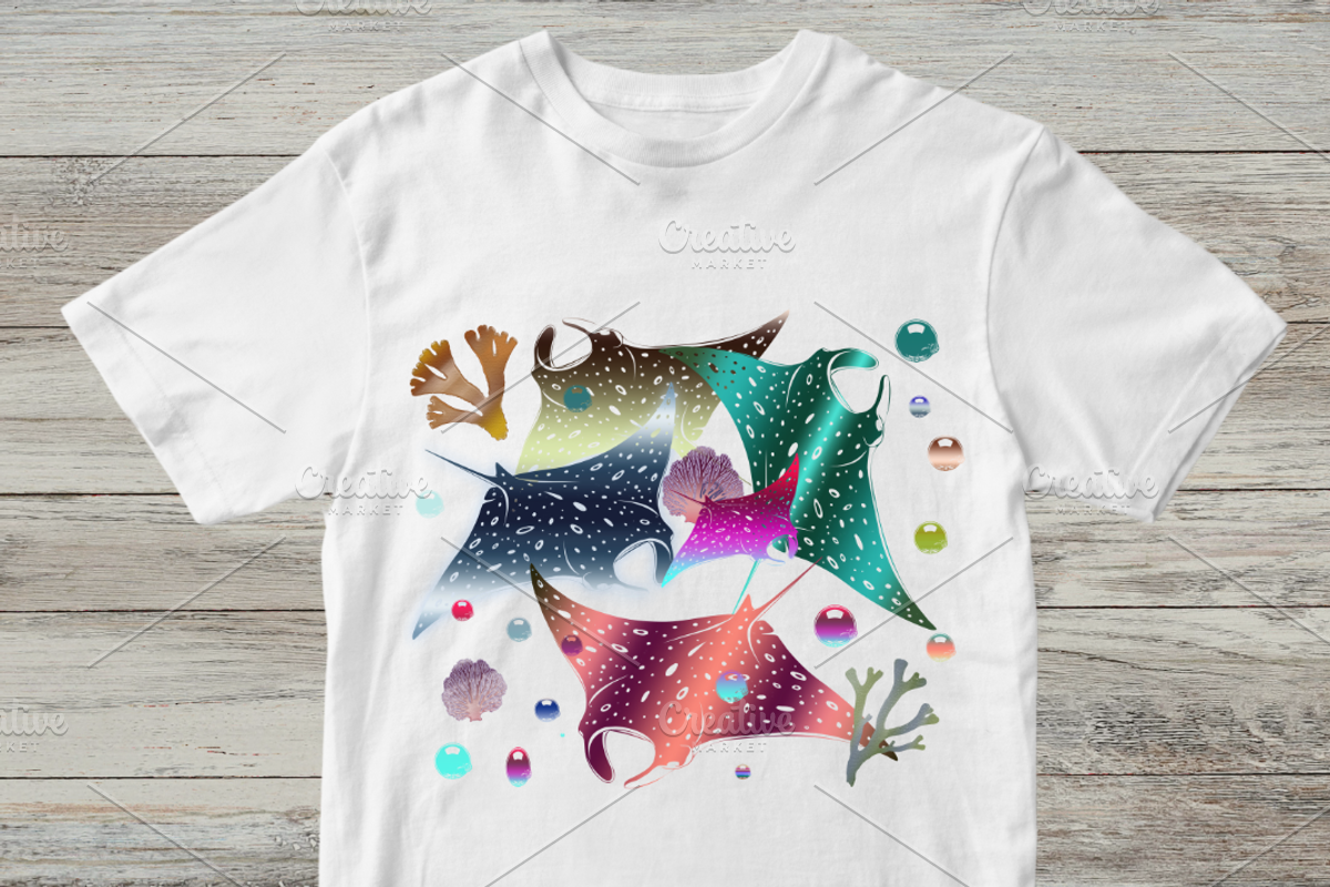 Vibrant Manta Rays | Art & Patterns, a Pattern Graphic by mavicfe (Photo 14 of 16)