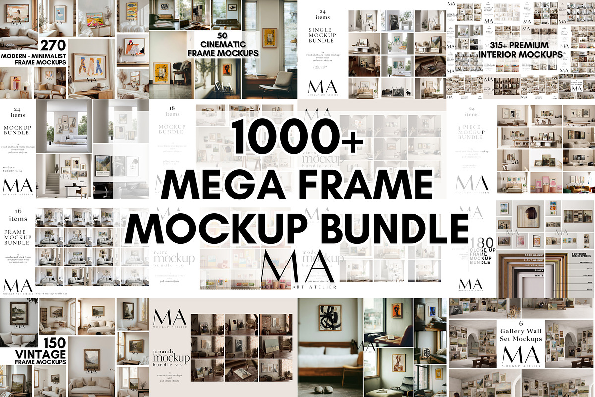1000+ Mega Frame Mockup Bundle, a Household Mockup by Mockup Art Atelier (Photo 1 of 43)