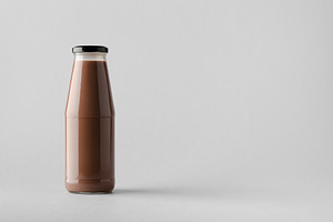 Chocolate milk bottle mockup JPEG, a Food & Drink Photo by Shablon