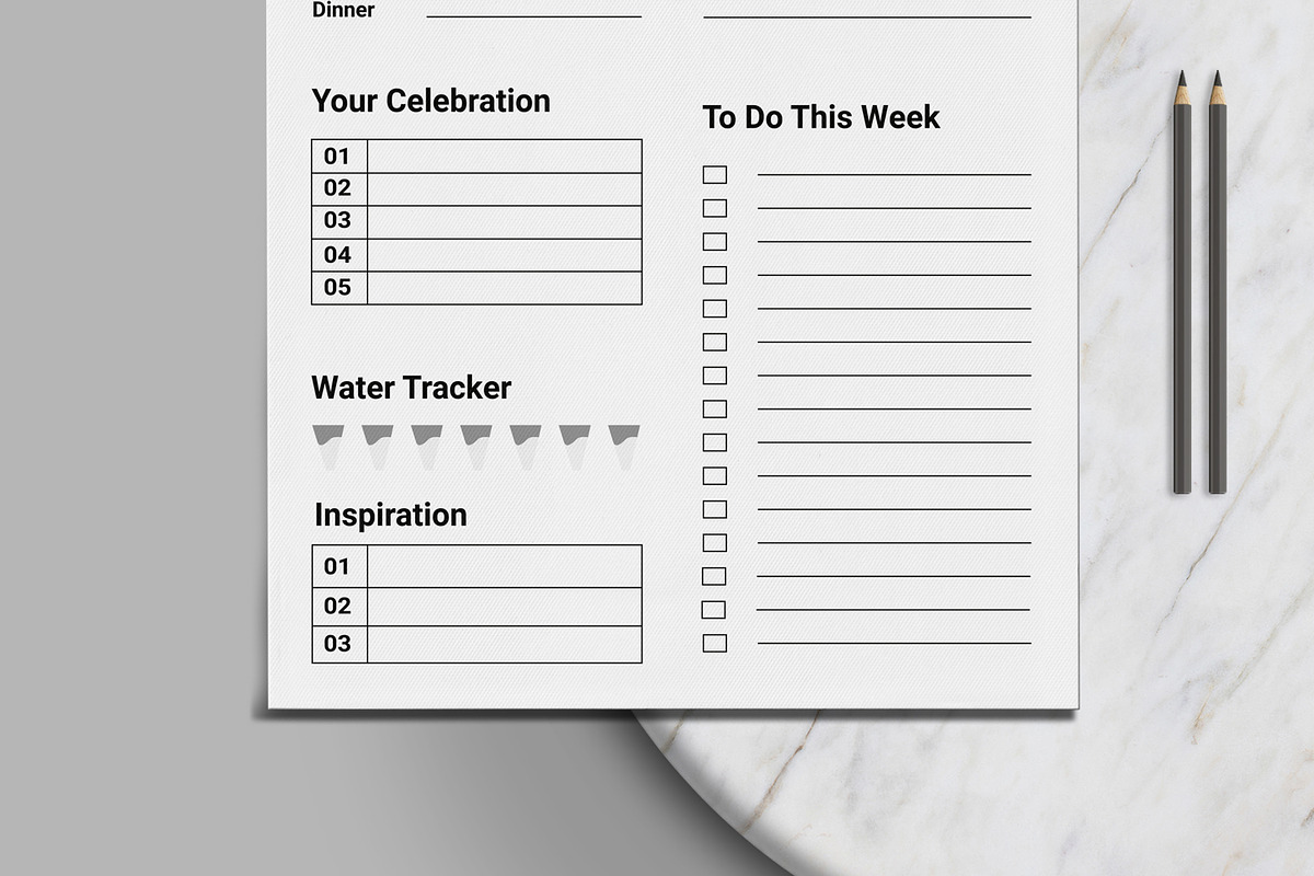 Daily and Weekly Planner Design, a Stationery Template by MightyDesign (Photo 4 of 8)