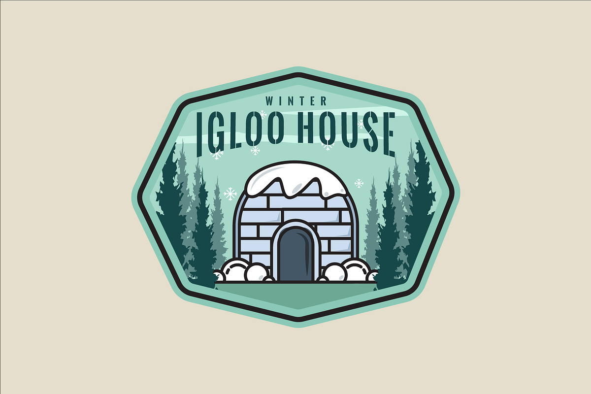 igloo house with snow emblem logo, a Branding & Logo Template by zyxroun shop