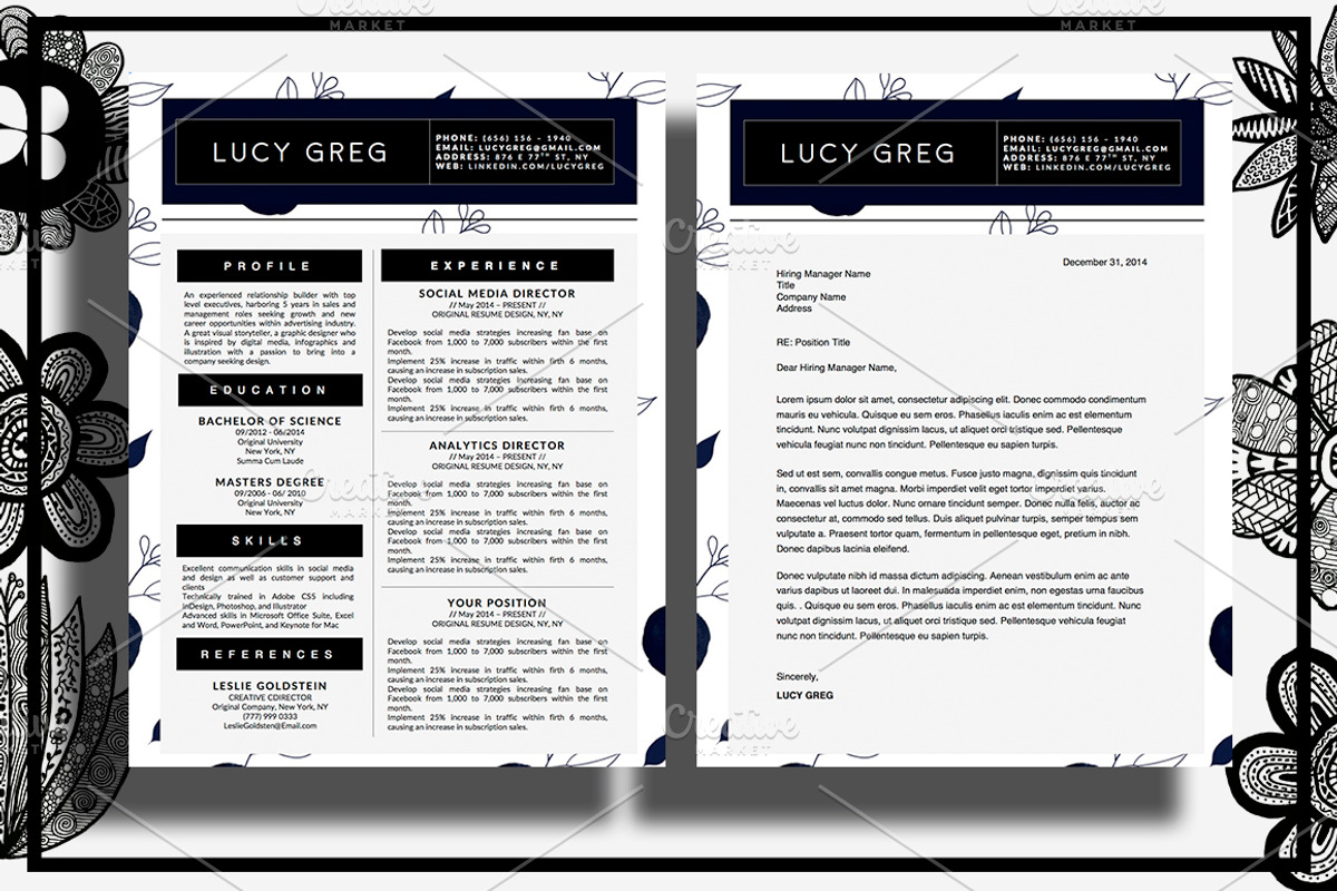 Lucy Greg Modern Resume CV Template, a Resume Template by Stand Out Shop (Photo 3 of 3)
