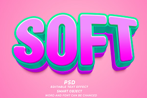 Softy PSD 3d Editable Text Effect, a Brushes & More by TrueVector