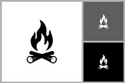 Campfire Silhouette Icon, a Branding & Logo Template by quadrazo (Thumbnail 1 of 2)