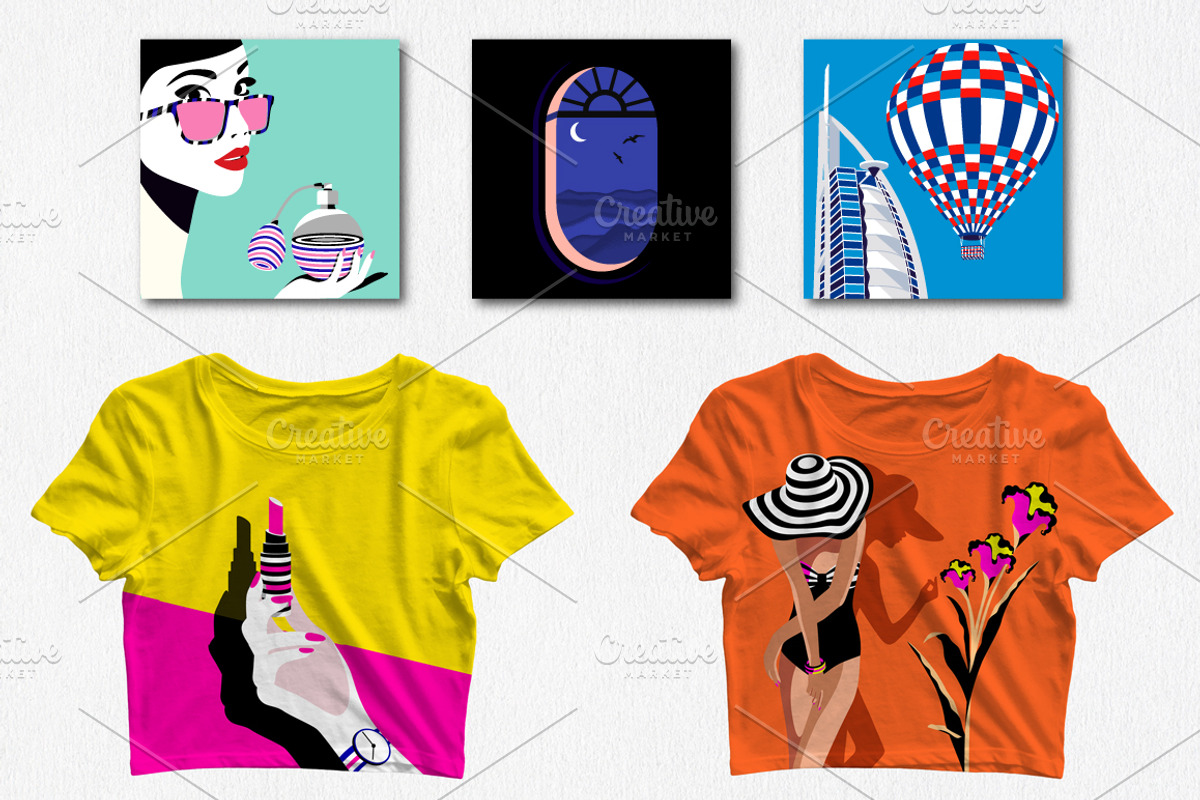 Chic & modern. Fashion & travel set, a Decorative Illustration by Dasha_D (Photo 5 of 7)