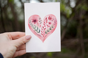 Hearts Watercolor Clipart. AI