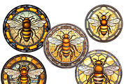 Honey Bees Png Stained Glass Clipart, an Animal Illustration by Tanya Kart (Thumbnail 6 of 7)