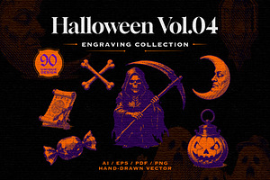 Halloween Vintage Engraving Vol.04