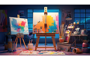 design studio interior background ai, an Industrial Photo by pikepicture