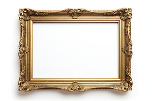 Decorated vintage photo frame on white background, a Background Photo by AlyaAnd