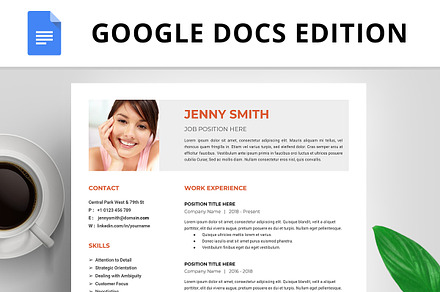 Resume Template, CV, Google Docs