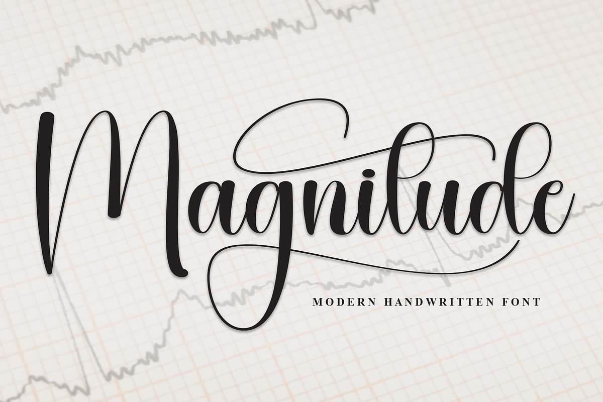 Magnitude | Script Font, a Handwritten Font by Scratchones (Photo 1 of 9)