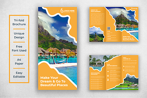 Travel Trifold Brochure Template