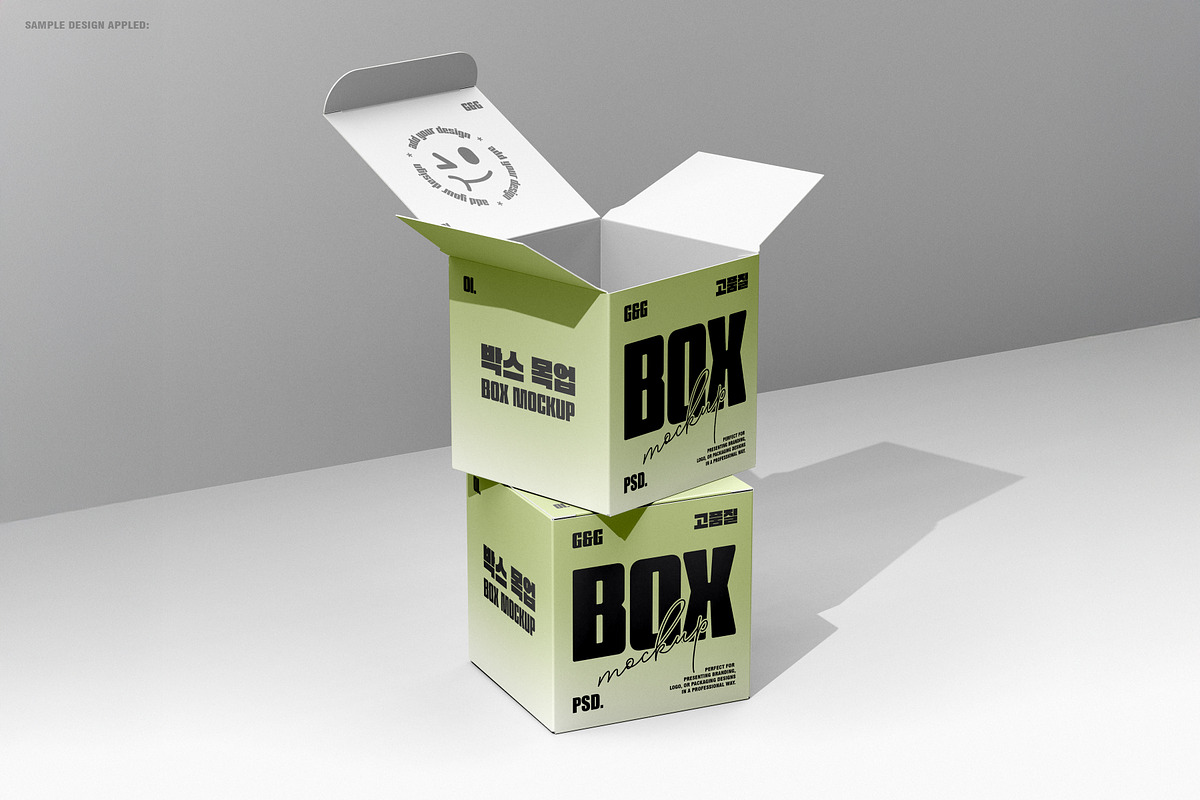 Square Box Mockup Set-3, a Packaging Mockup by Grid&Glow (Photo 3 of 8)