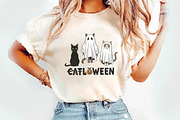 Catloween Png, Funny Halloween png, an Illustration by Watercolor design (Thumbnail 2 of 3)