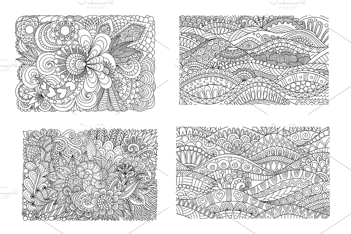 20 Abstract line art backgrounds, a Decorative Illustration by Somjai King (Photo 3 of 6)