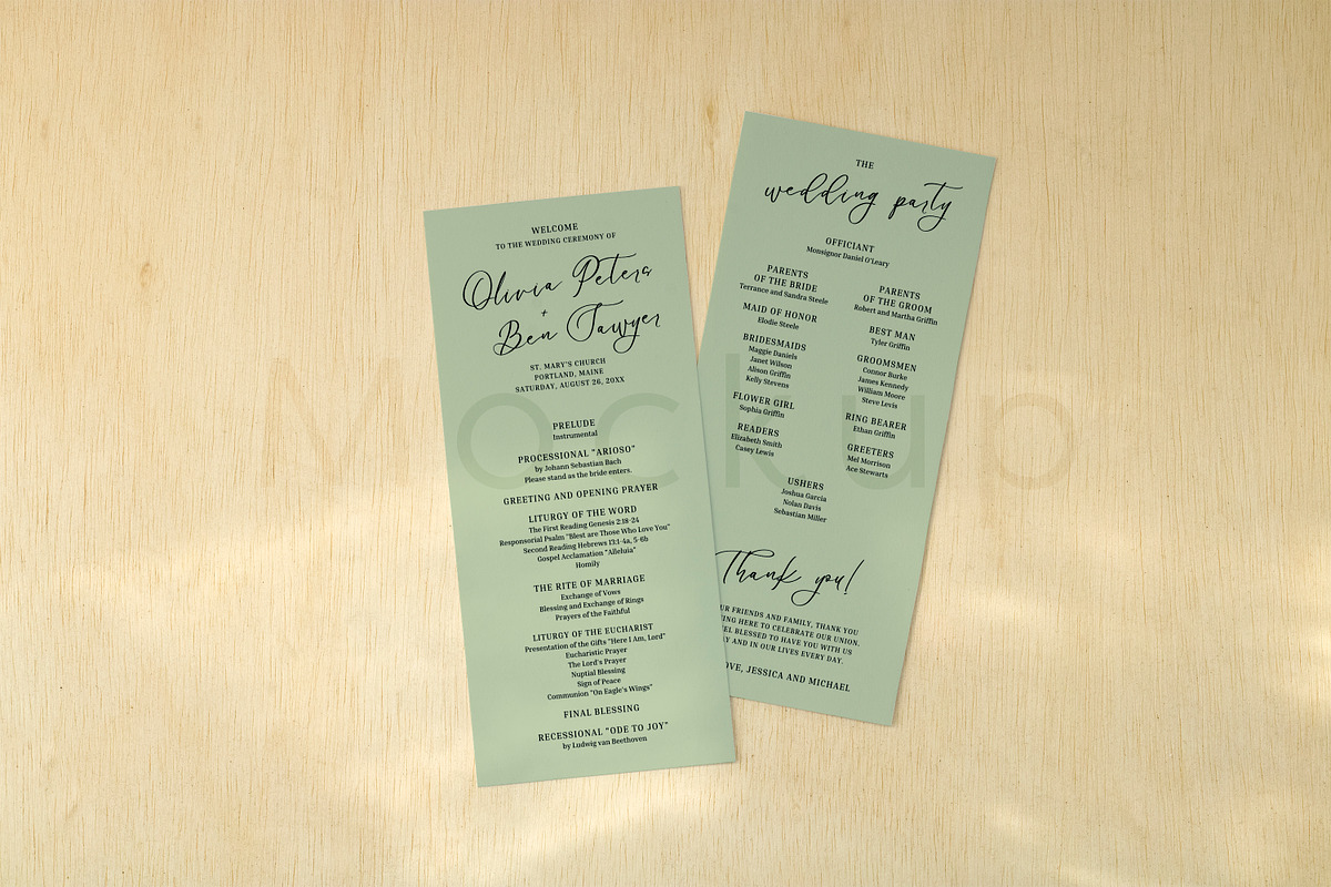 Simple Wedding Mockup for Program, a Print Template by ILLONA GRAPHICS (Photo 5 of 5)