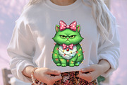 Green Angry Christmas Cat Png, an Illustration by designcity5 (Thumbnail 8 of 8)