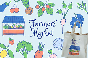 Farmers Market, a Food Illustration by vanloveart