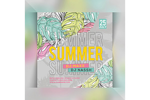 Summer Party Invite, a Social Media Template by Droll
