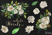 White flowers clip art, hand painted, an Illustration by SandraGraphicDesign (Thumbnail 2 of 4)