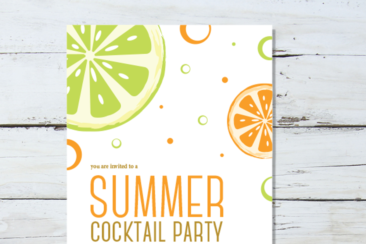 Summer Cocktail Invitation, a Card Template by Pixejoo (Photo 1 of 2)