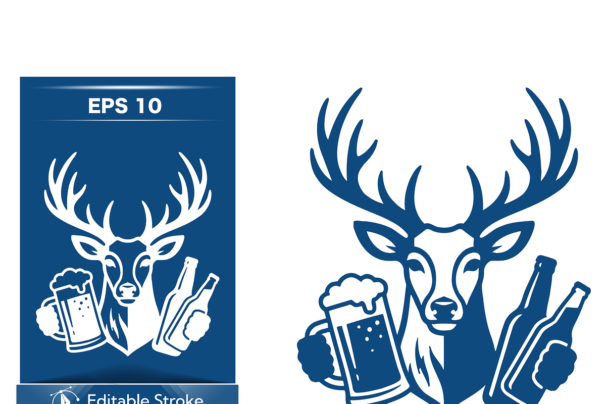 Stylized Beer Deer Graphic, a Food Illustration by CarWrap design (Photo 3 of 3)