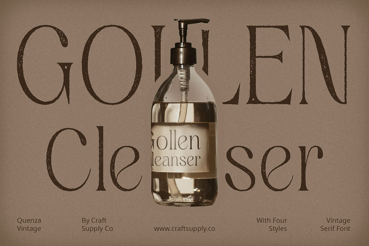 Quenza Vintage, a Serif Font by Craft Supply Co. (Photo 6 of 8)