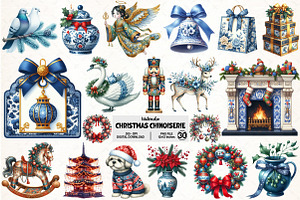 Christmas Chinoiserie Sublimation, an Illustration by Pixels.Craft