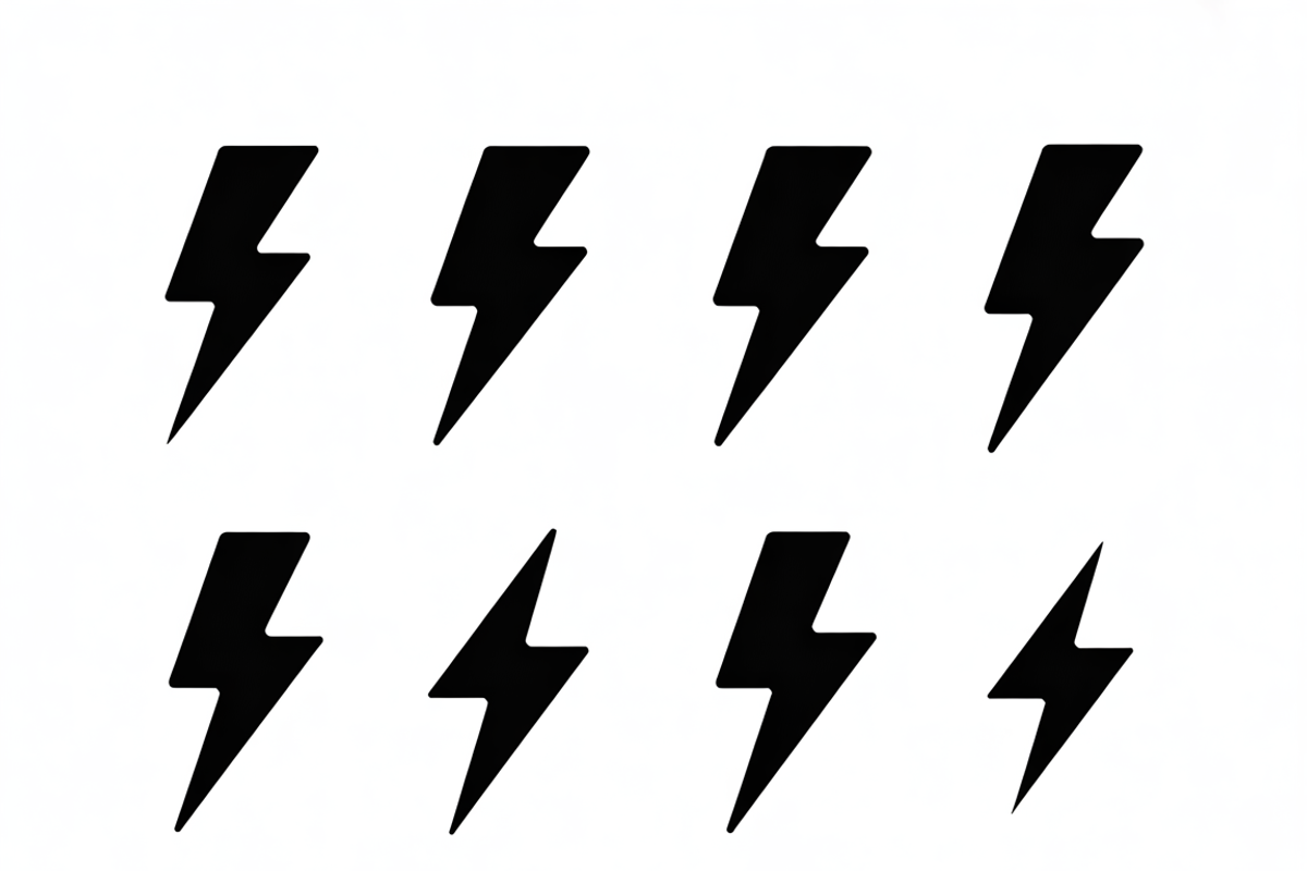 A bold set of lightning bolt icons, an Illustration by Amazin_art (Photo 7 of 13)