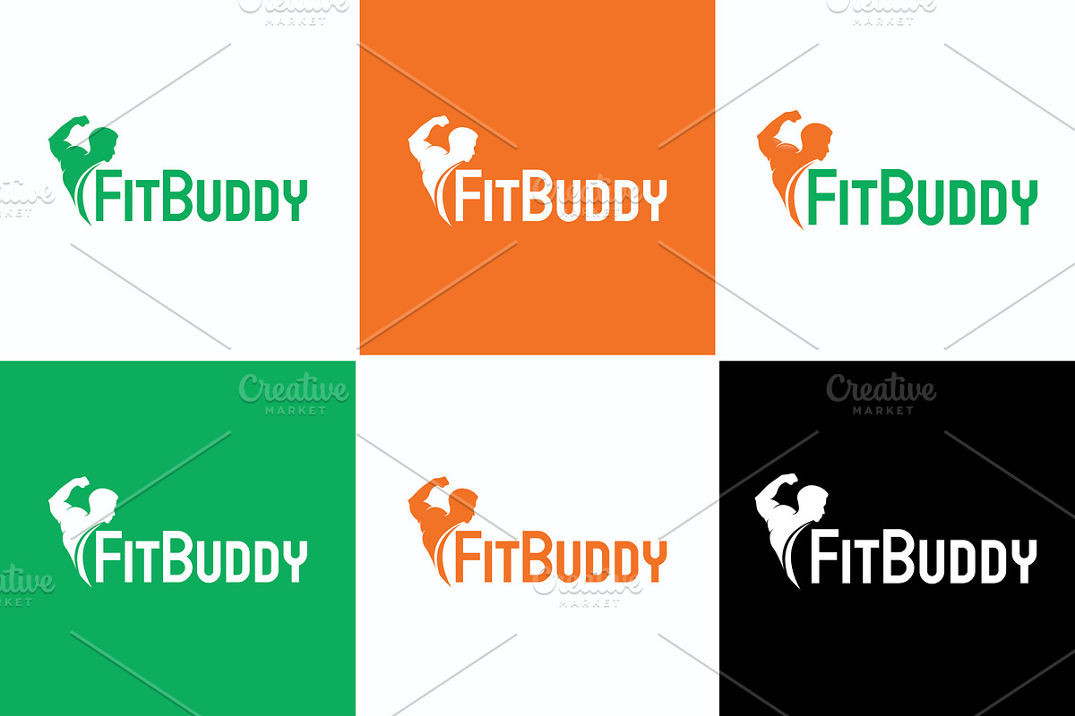 FitBuddy / Gym Logo Template Design, a Branding & Logo Template by DesignBox (Photo 1 of 4)
