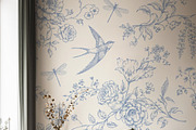 Birds & Blooms Vintage Toile Pattern, an Object Graphic by Olya Creative (Thumbnail 6 of 6)