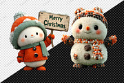 Christmas Snowman Clipart Bundle, an Illustration by Creative Art (Thumbnail 8 of 10)