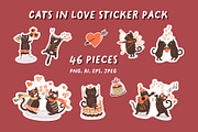 Cats in love sticker pack, an Object Graphic by NataLyaroArt (Thumbnail 1 of 3)