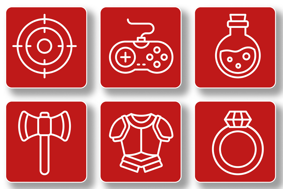 Gaming Icon Set, an Outline Icon by Tekuni (Photo 7 of 10)