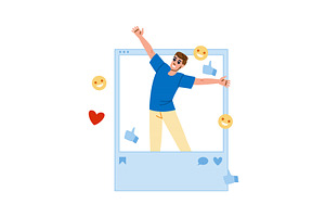 Influencer posing with open arms, a Person Illustration by pikepicture