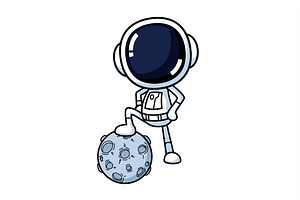 Cute Astronaut Football Soccer