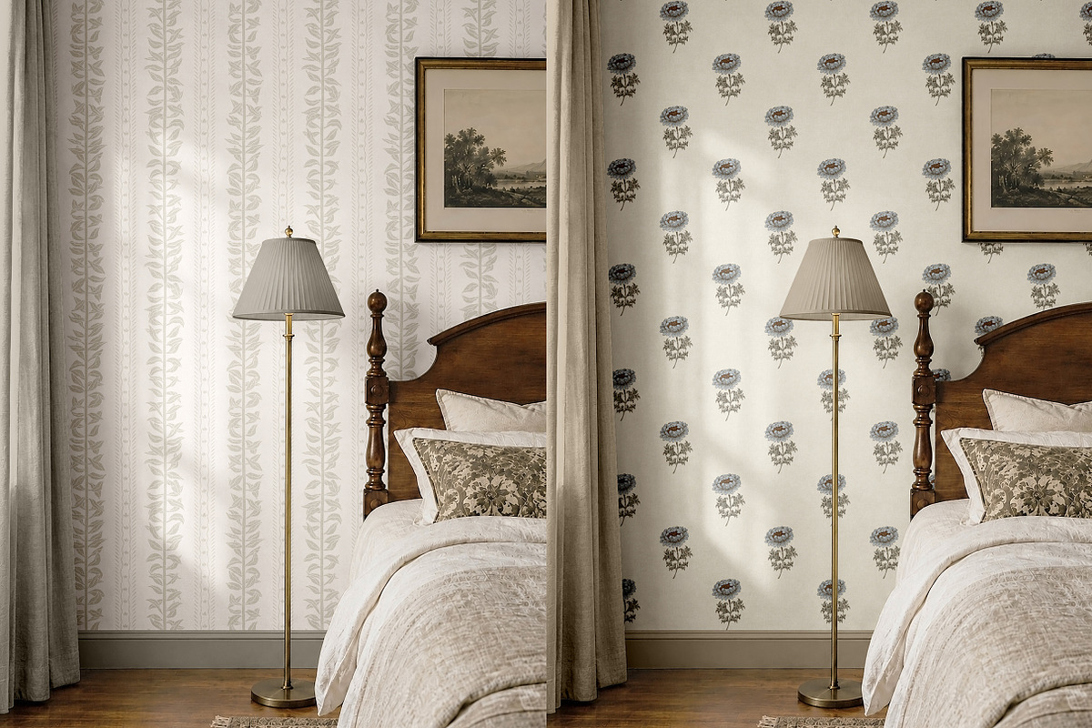 Elegant Bedroom Wallpaper Mockup, a Household Mockup by LinnestCreative (Photo 4 of 6)