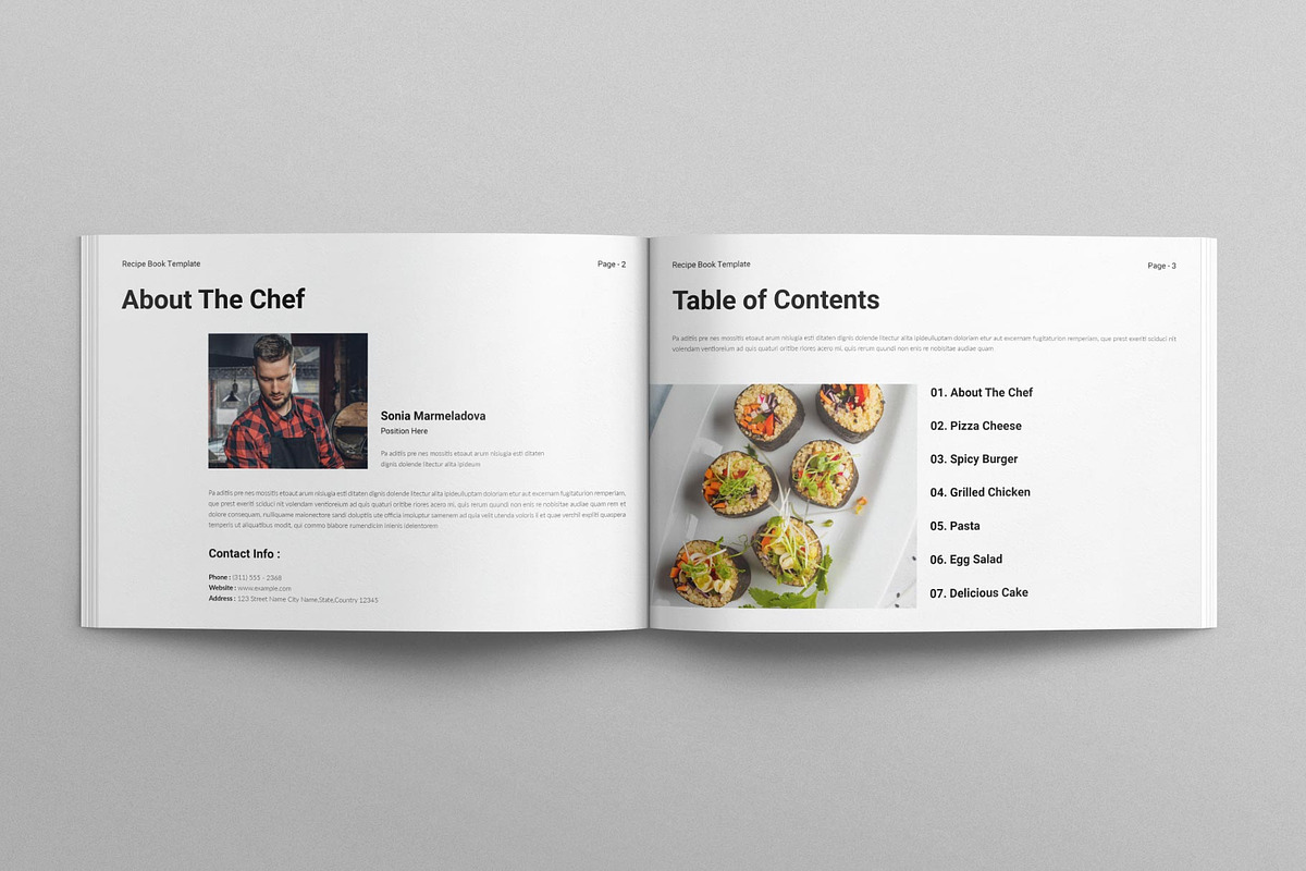 Digital Recipe Book Template, a Brochure Template by E-Type (Photo 2 of 7)
