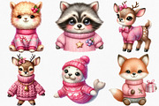 Pink Jumper Animals Christmas, an Illustration by Canvas Craft (Thumbnail 6 of 8)