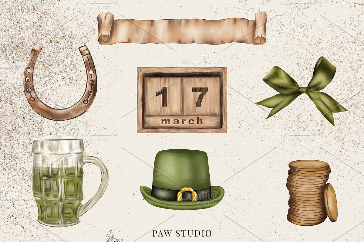 St Patrick's Day Clipart Leprechaun, an Illustration by PawGraphic (Photo 3 of 10)