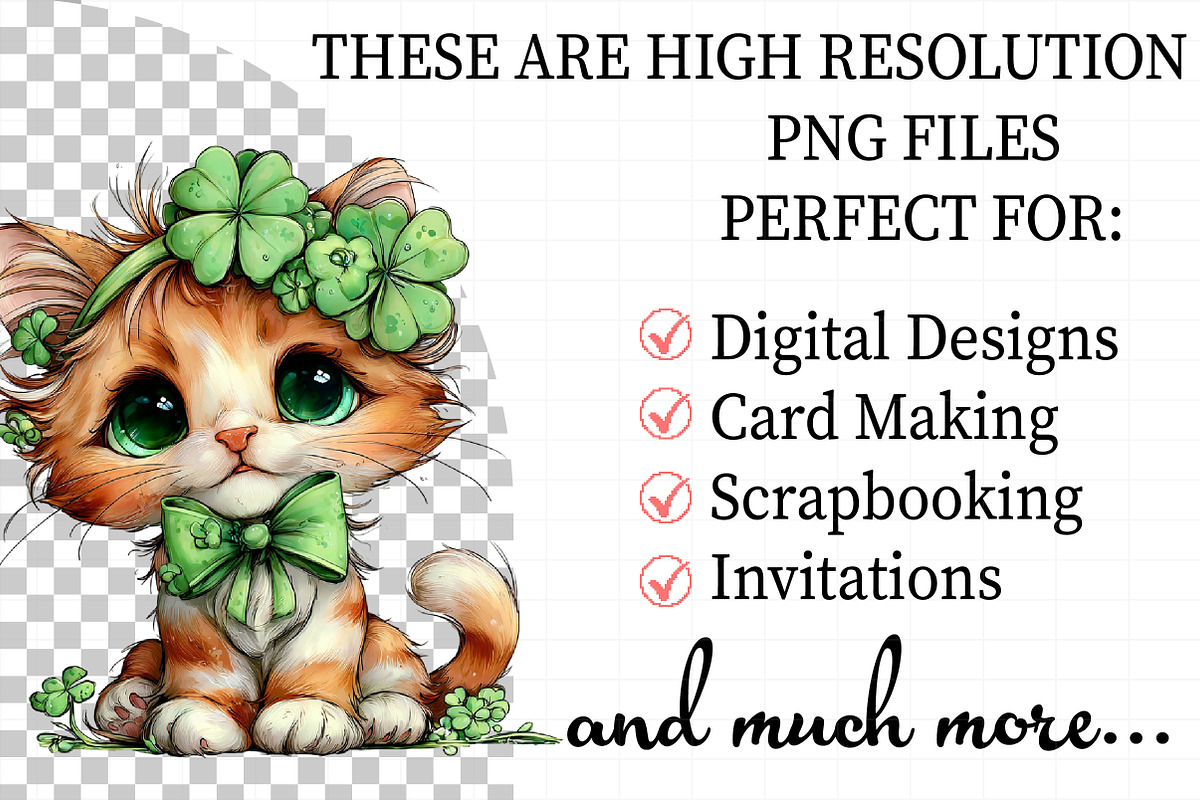 St. Patrick's Cat Clipart PNG, an Illustration by Daily.Designs (Photo 2 of 8)