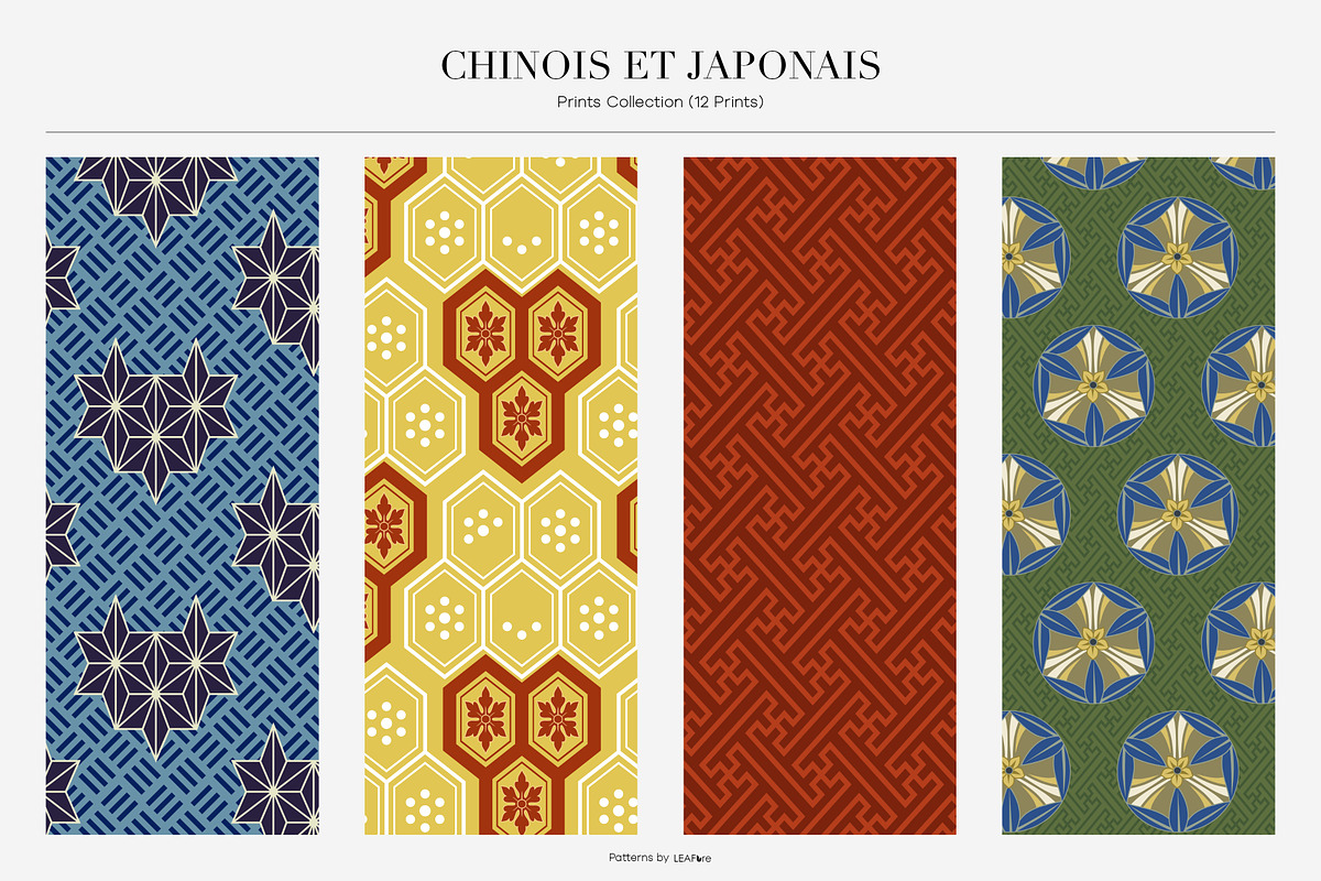 East Asian Patterns Collection, a Pattern Graphic by LEAFure (Photo 4 of 11)