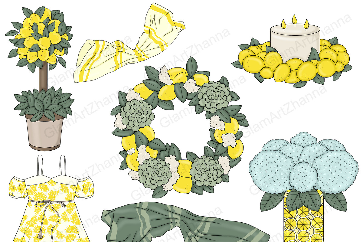 Lemon Clipart, a Food Illustration by GlamArtZhanna (Photo 5 of 5)